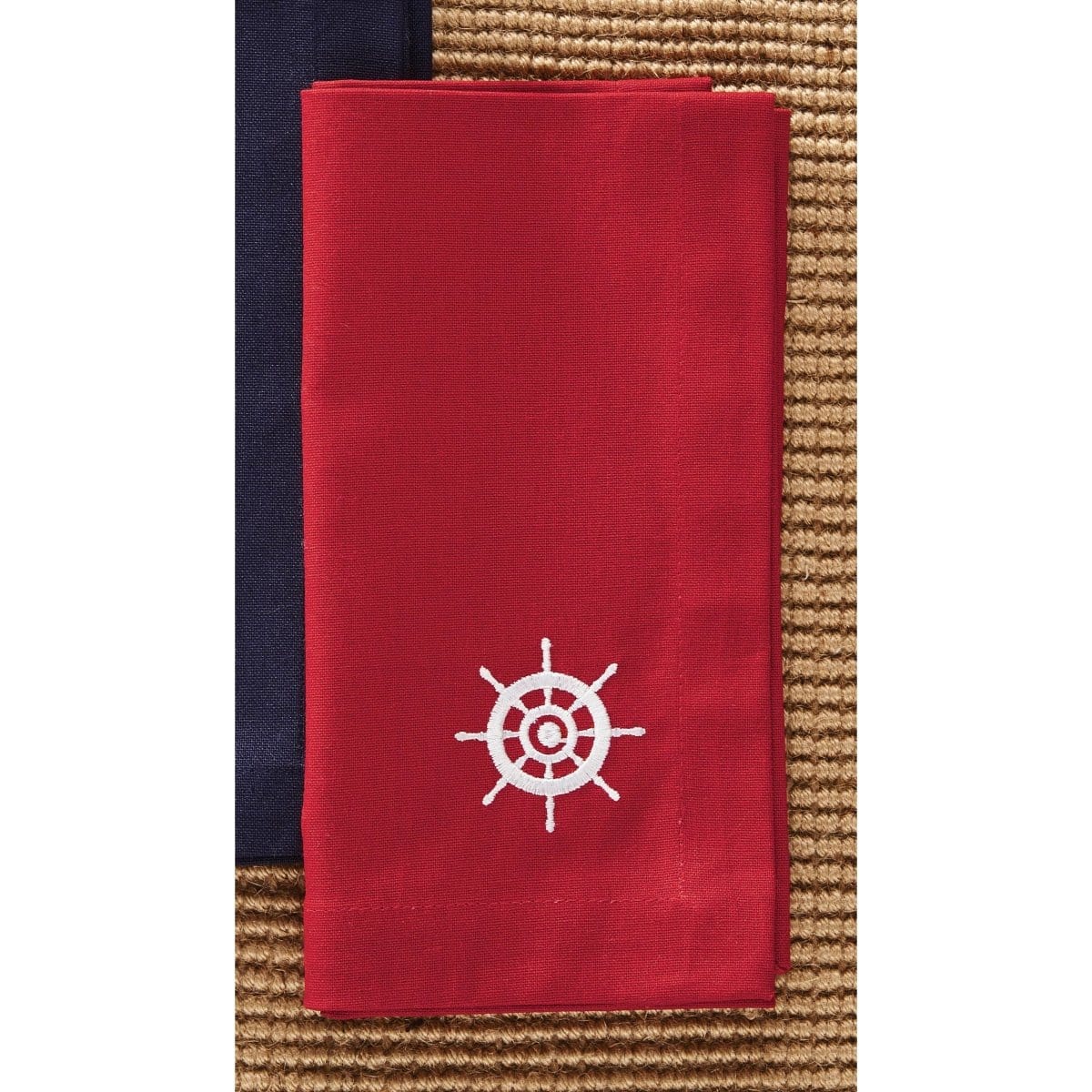 Shipwheel Embroidered Napkin-Park Designs-The Village Merchant