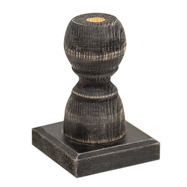 Short Black Wood Spindle Holder for Flowers &amp; Flags