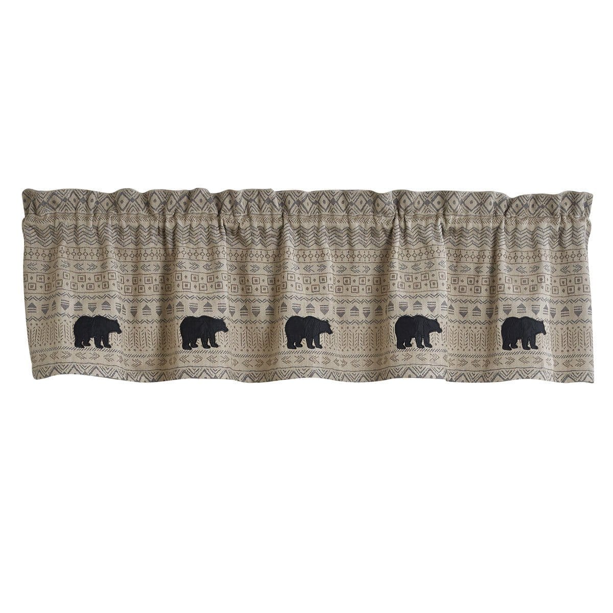 Signal Mountain Appliqued Bear Valance Unlined-Park Designs-The Village Merchant