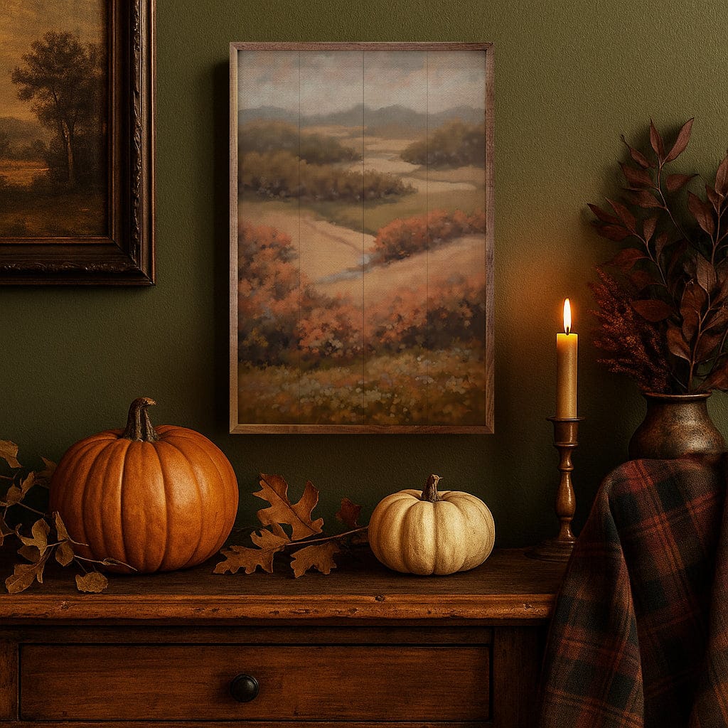 Kendrick Home Walnut Frames Signs Of Fall Printed and Framed Wall Sign