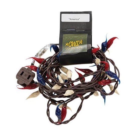 Silicone Dipped Bulbs - Brown Cord Americana Light String - Electric Plug-In 20 Count-Craft Wholesalers-The Village Merchant