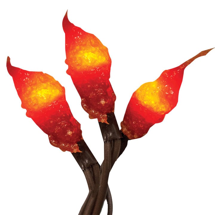 Silicone Dipped Bulbs - Brown Cord Bittersweet Light String - Electric Plug-In 35 Count