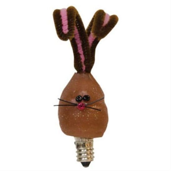 Silicone Dipped Chocolate Bunny Novelty Light Bulb Candelabra Socket-Craft Wholesalers-The Village Merchant