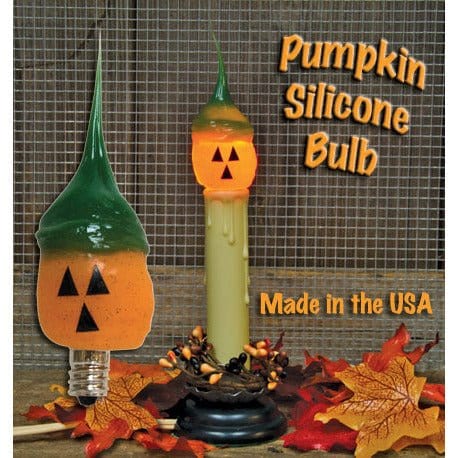 Silicone Dipped Pumpkin Face Novelty Light Bulb Candelabra Socket-Craft Wholesalers-The Village Merchant