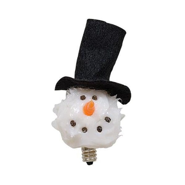 Silicone Dipped Snowman Head With Hat Novelty Light Bulb Candelabra Socket-Craft Wholesalers-The Village Merchant