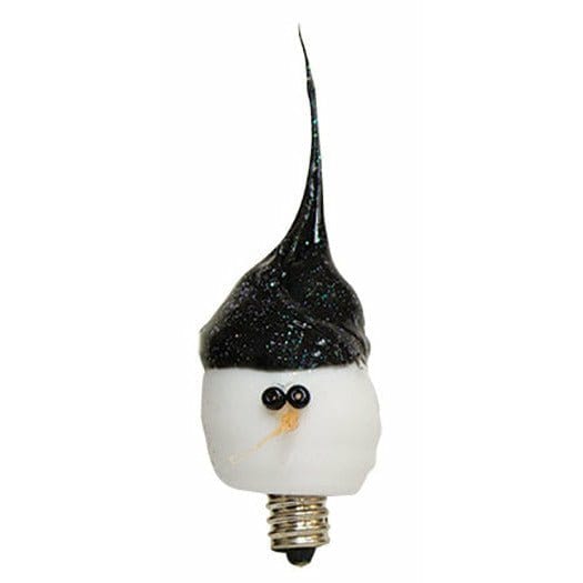 Silicone Dipped Snowman With Black Hat Novelty Light Bulb Candelabra Socket-Craft Wholesalers-The Village Merchant