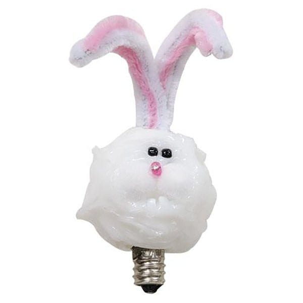 Silicone Dipped White Bunny Furry Friend Novelty Light Bulb Candelabra Socket-Craft Wholesalers-The Village Merchant