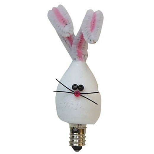 Silicone Dipped White Bunny Novelty Light Bulb Candelabra Socket-Craft Wholesalers-The Village Merchant