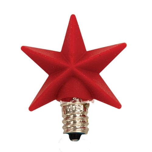 Silicone Red Star Novelty Light Bulb 1.5" Diameter