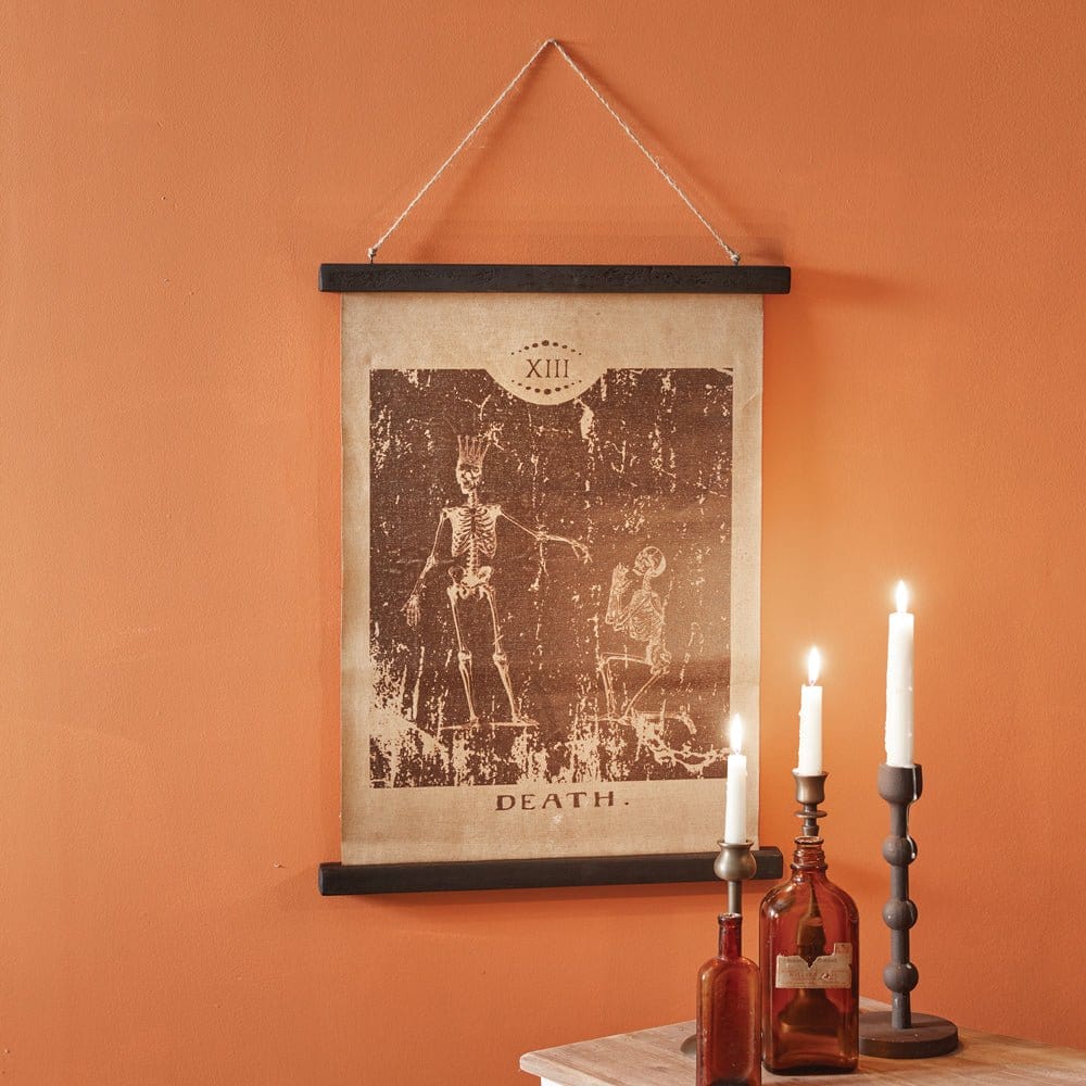 Skeleton Death Canvas Wall Hanging-CTW Home-The Village Merchant