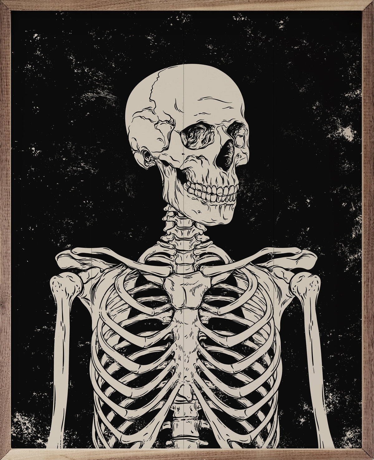 Skelly Portrait Black Printed and Framed Wall Sign