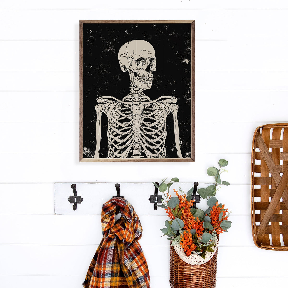 Kendrick Home Walnut Frames Skelly Portrait Black