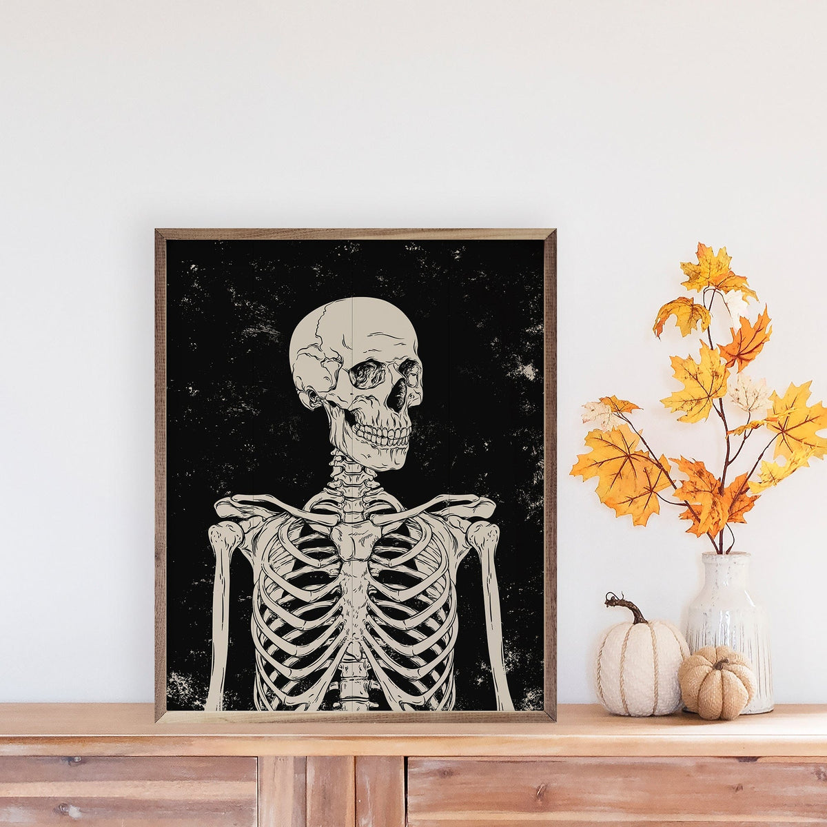 Kendrick Home Walnut Frames Skelly Portrait Black