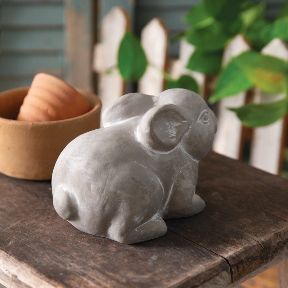 Small Cement Bunny Figurine