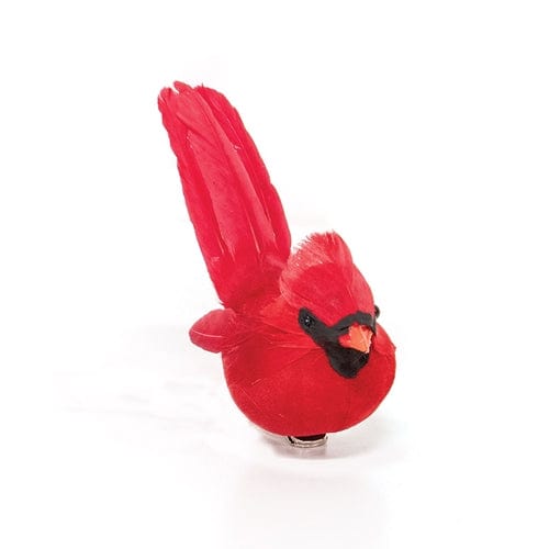 Small Feathered Cardinal Clip Ornament