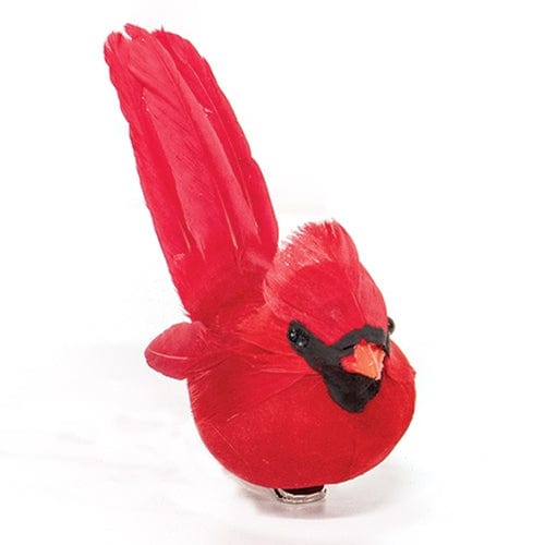 Small Feathered Cardinal Clip Ornament