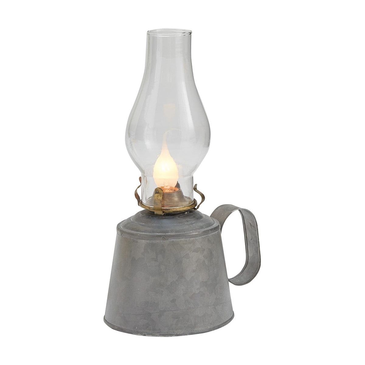 Small Galvanized Oil Lamp Style With Globe Table Lamp