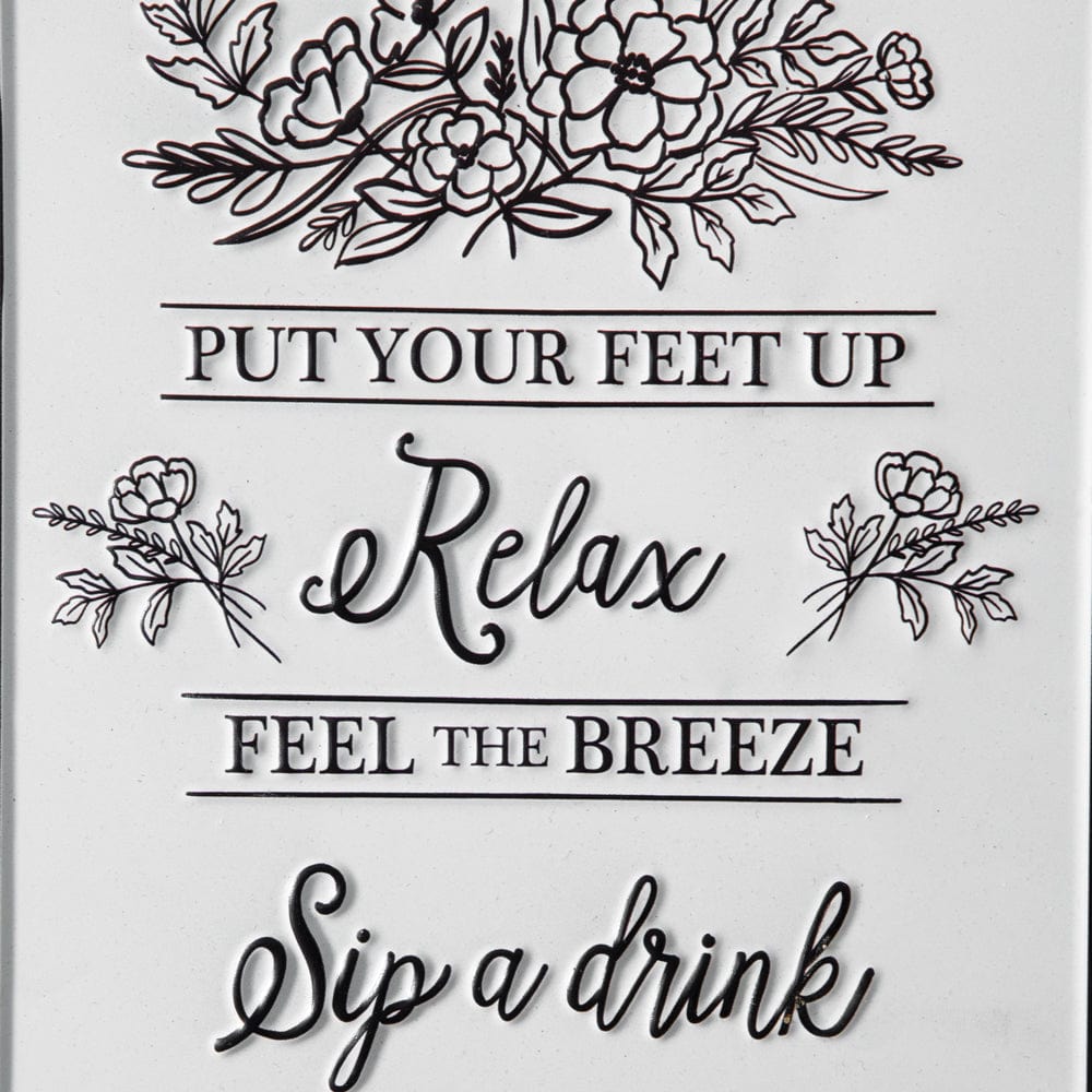 Small Porch Rules Embossed Metal Sign