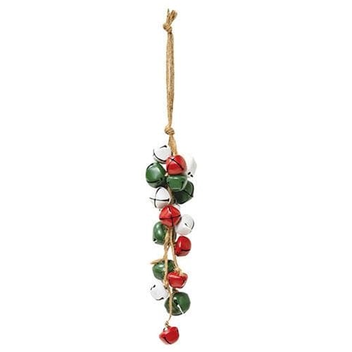 Small Red, Green and White Bell Ornament