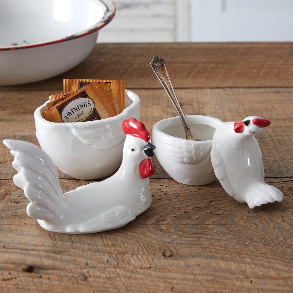 Small Rooster Ceramic Container