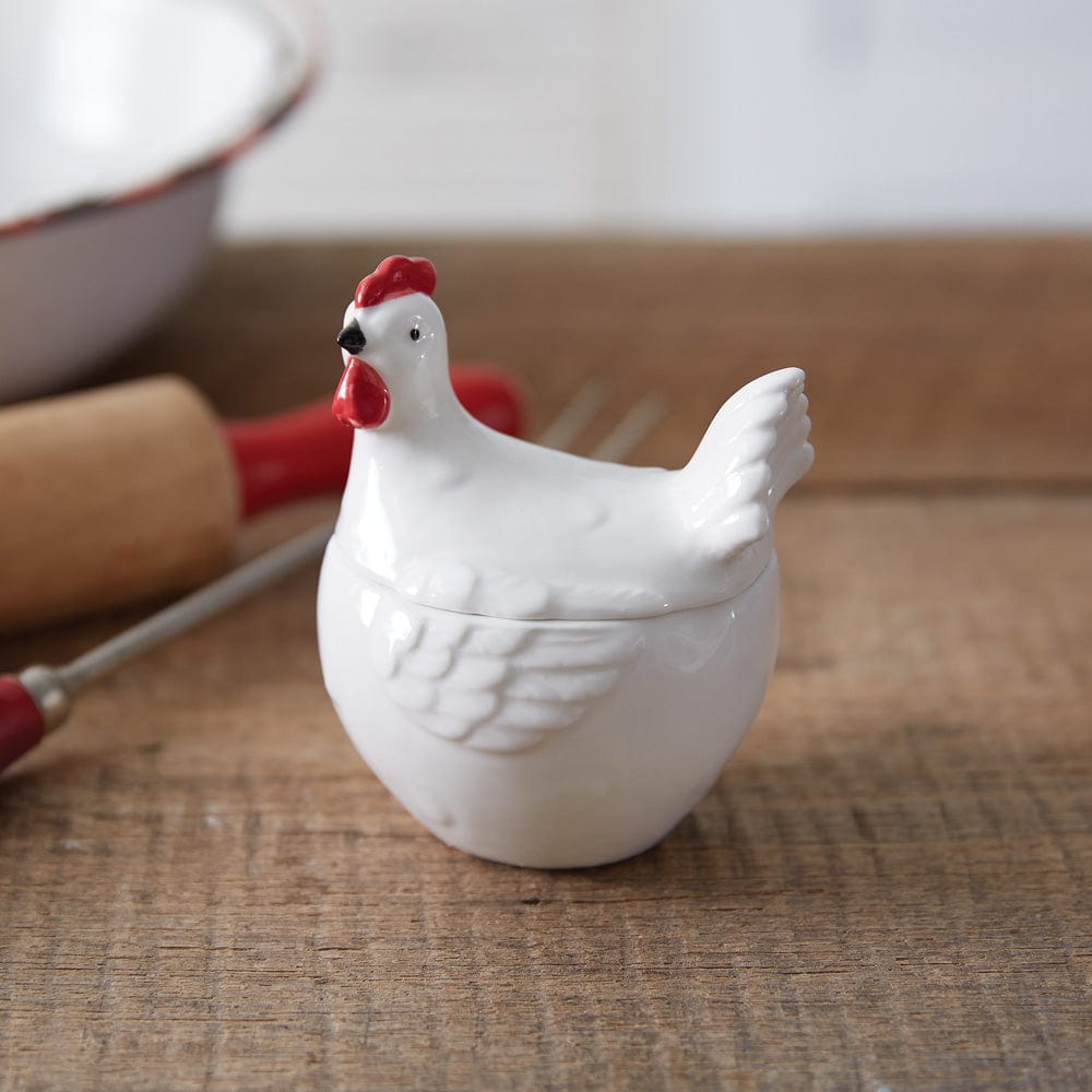 Small Rooster Ceramic Container