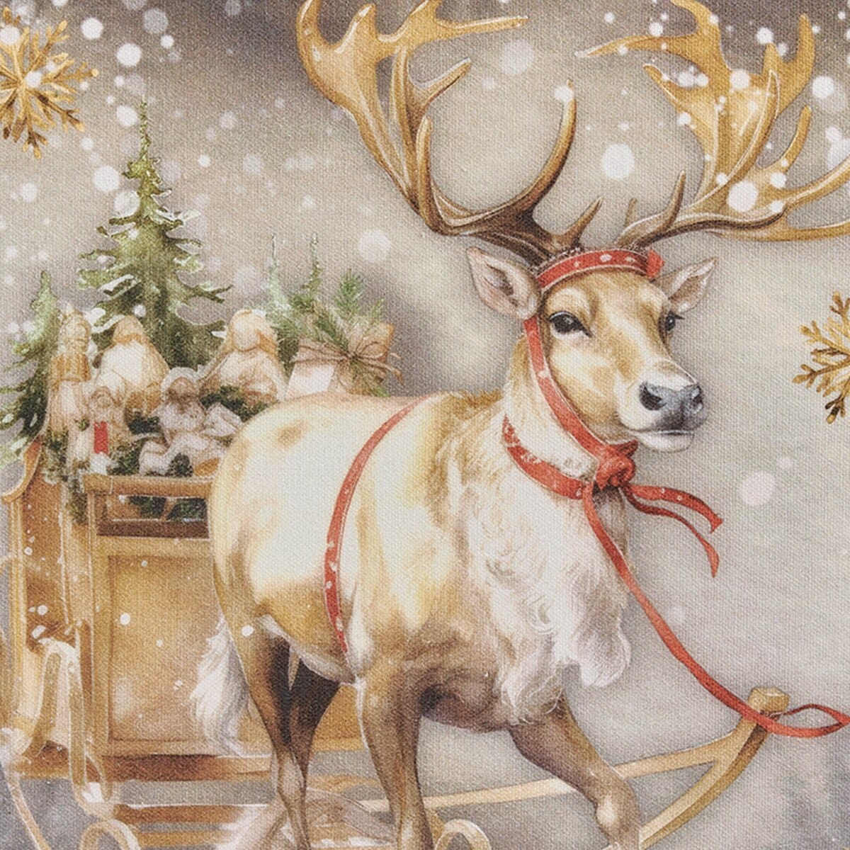 Snow Globe Reindeer Table Runner 36" Long