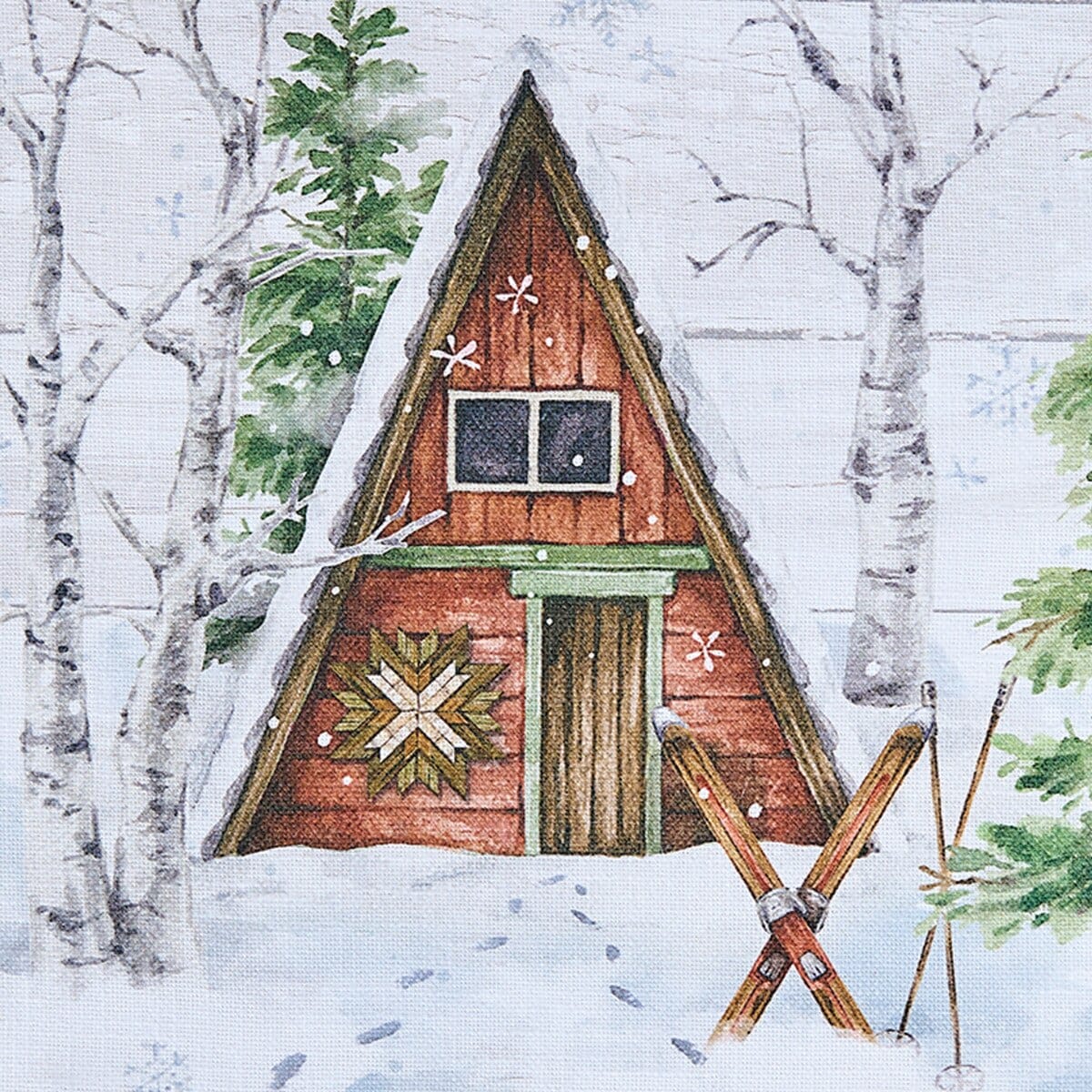 Snowflake Lodge Cabin Placemat Set of 2