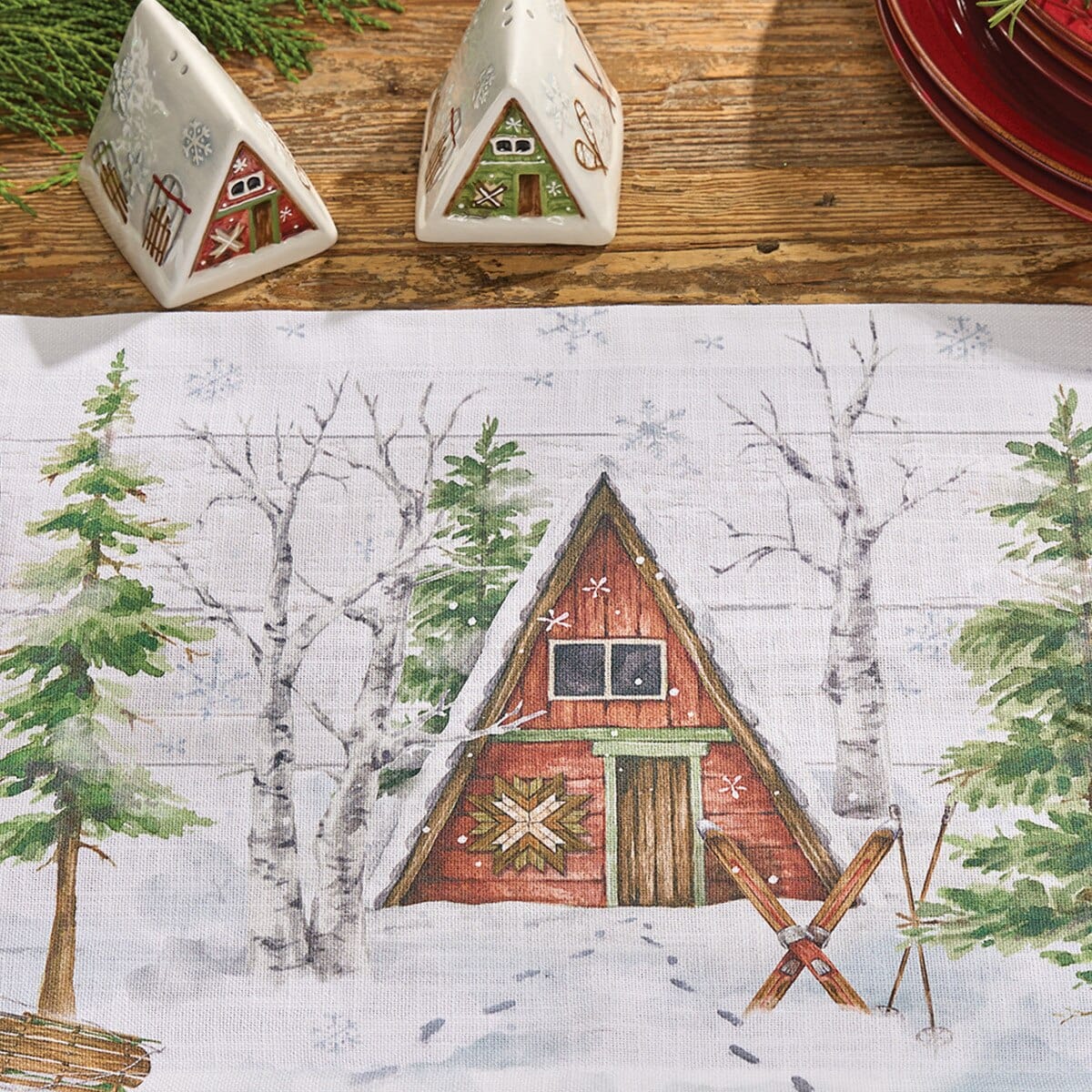 Snowflake Lodge Cabin Placemat Set of 2