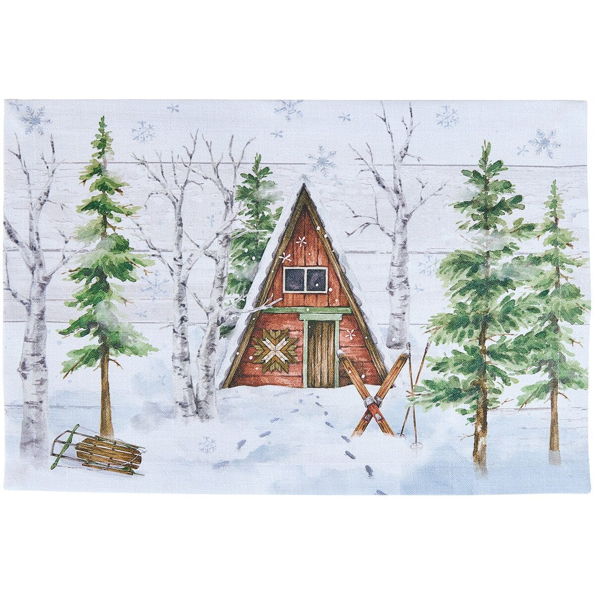 Snowflake Lodge Cabin Placemat Set of 2