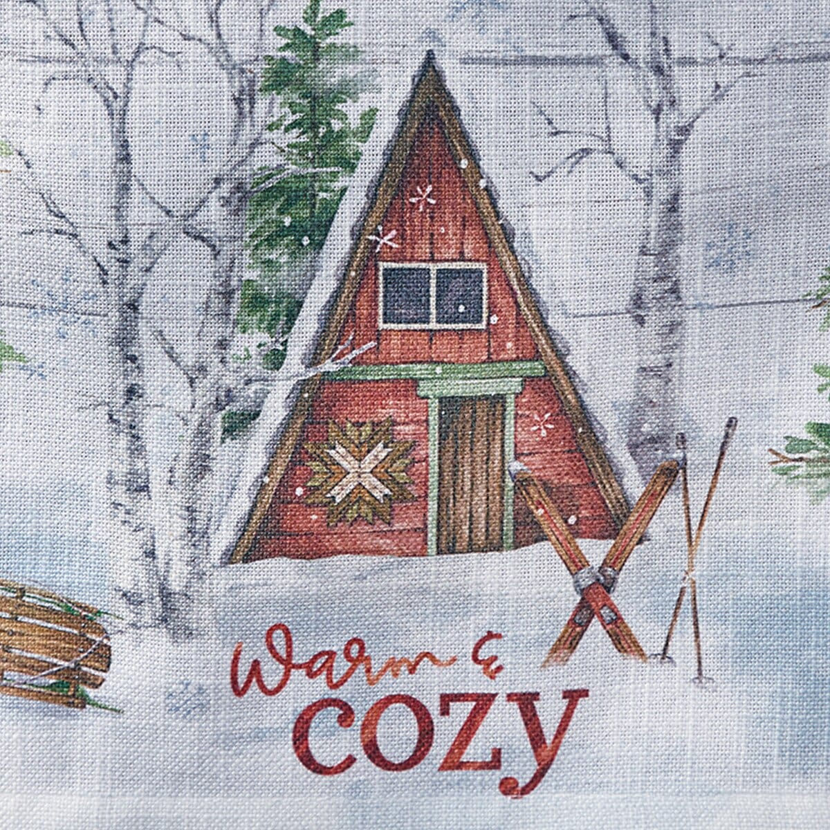 Snowflake Lodge Cabin Table Runner 36" Long