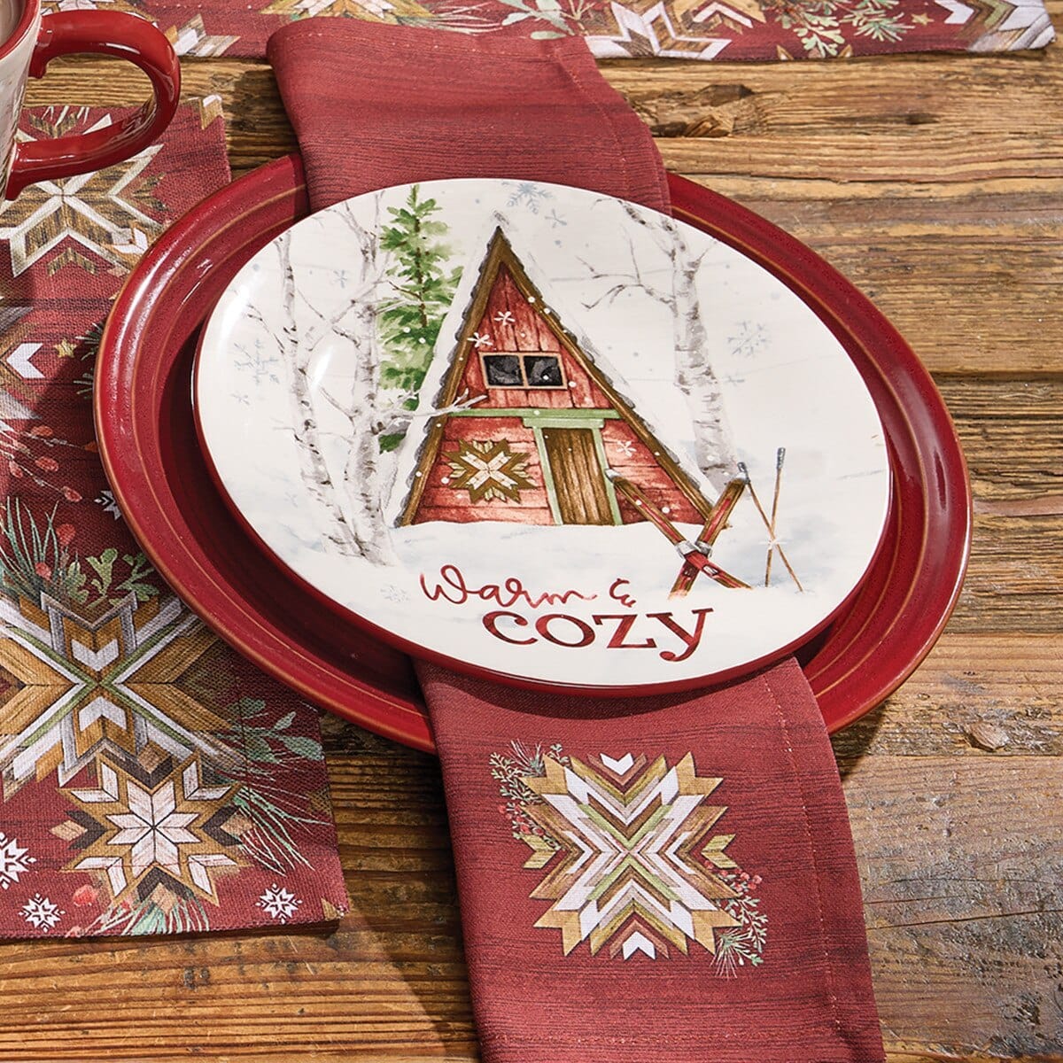 Snowflake Lodge Printed Napkin Set of 2