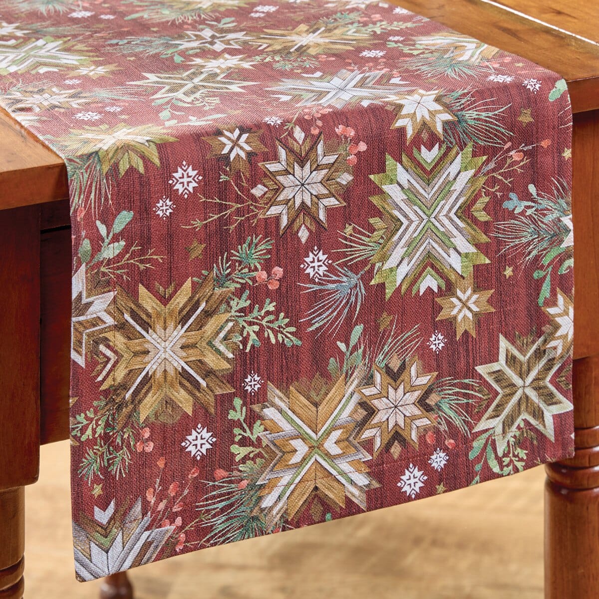 Snowflake Lodge Printed Table Runner 54'' Long