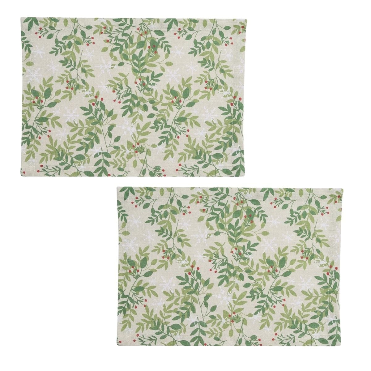Snowflakes and Berries Printed Placemat Set of 2