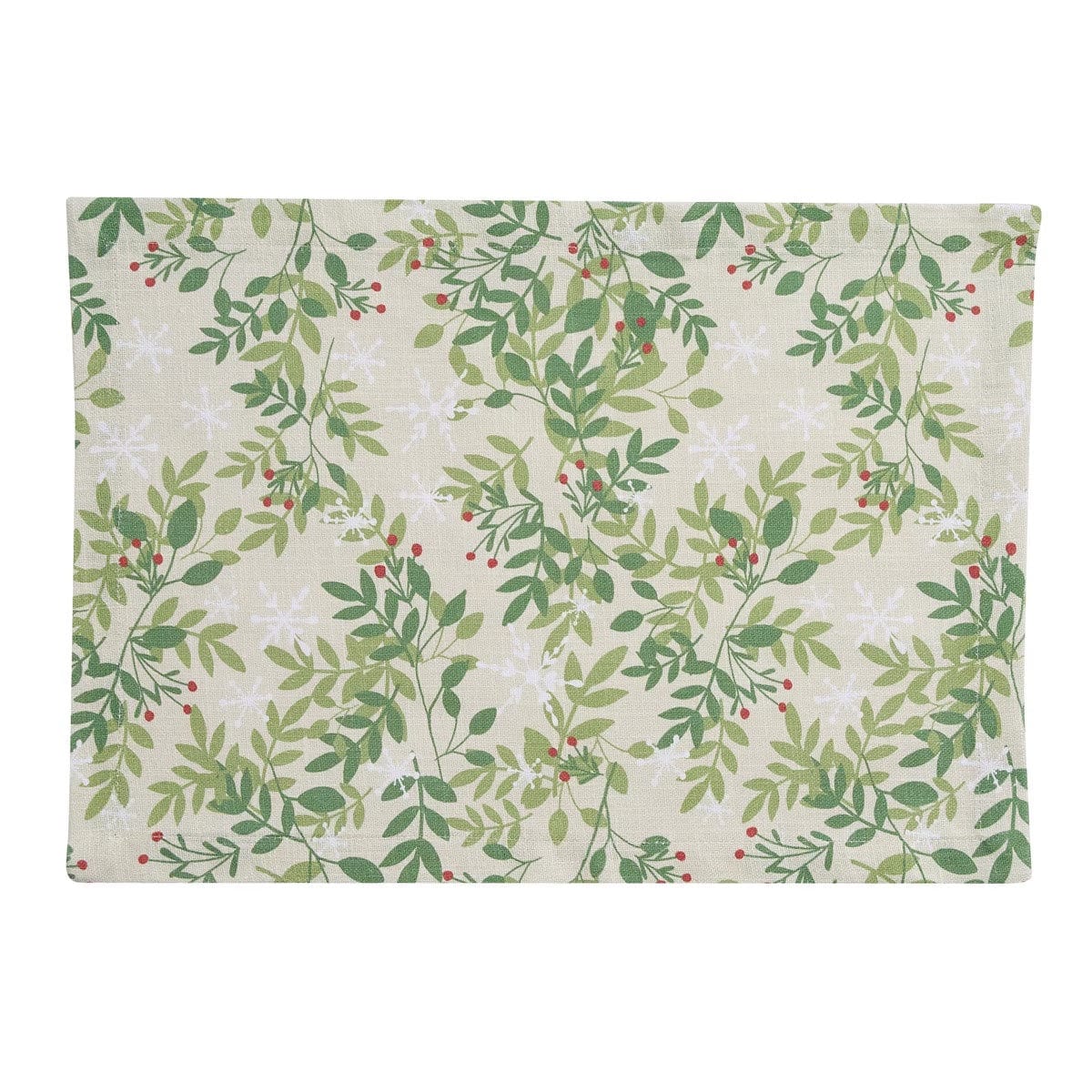 Snowflakes and Berries Printed Placemat Set of 2