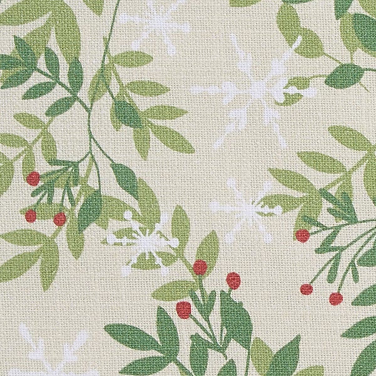 Snowflakes and Berries Printed Table Runner 54'' Long