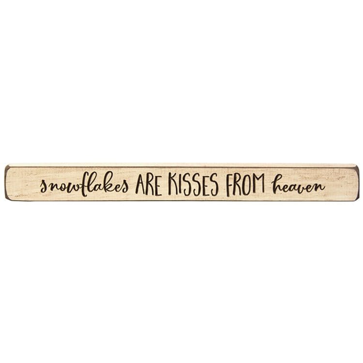 Snowflakes Are Kisses From Heaven Sign - Engraved Wood 18&quot; Long-Craft Wholesalers-The Village Merchant