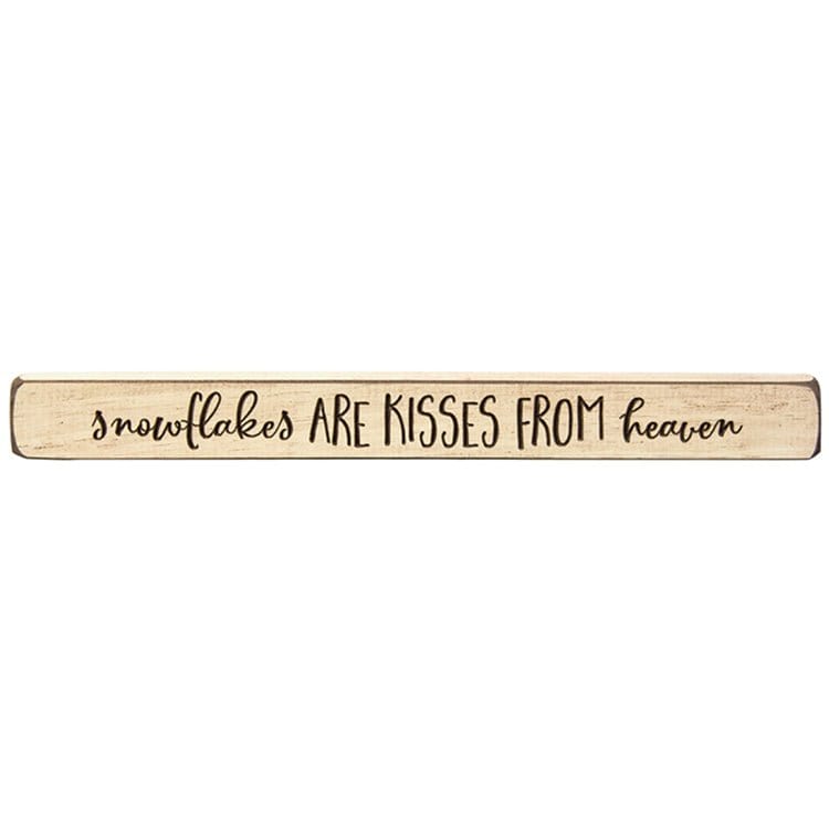 Snowflakes Are Kisses From Heaven Sign - Engraved Wood 18" Long-Craft Wholesalers-The Village Merchant