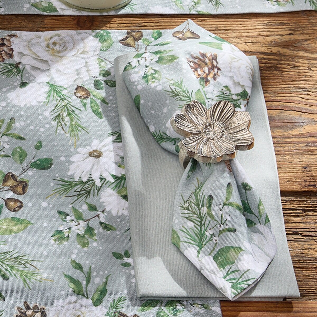 Snowflowers Printed Napkin Set of 2