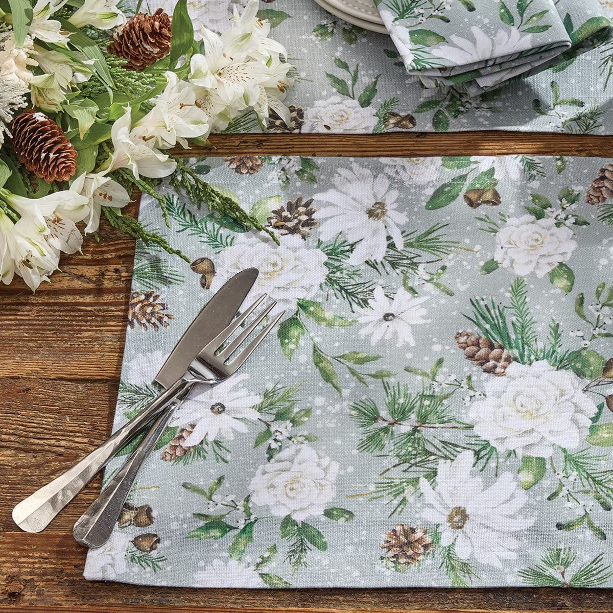 Snowflowers Printed Placemat Set of 2