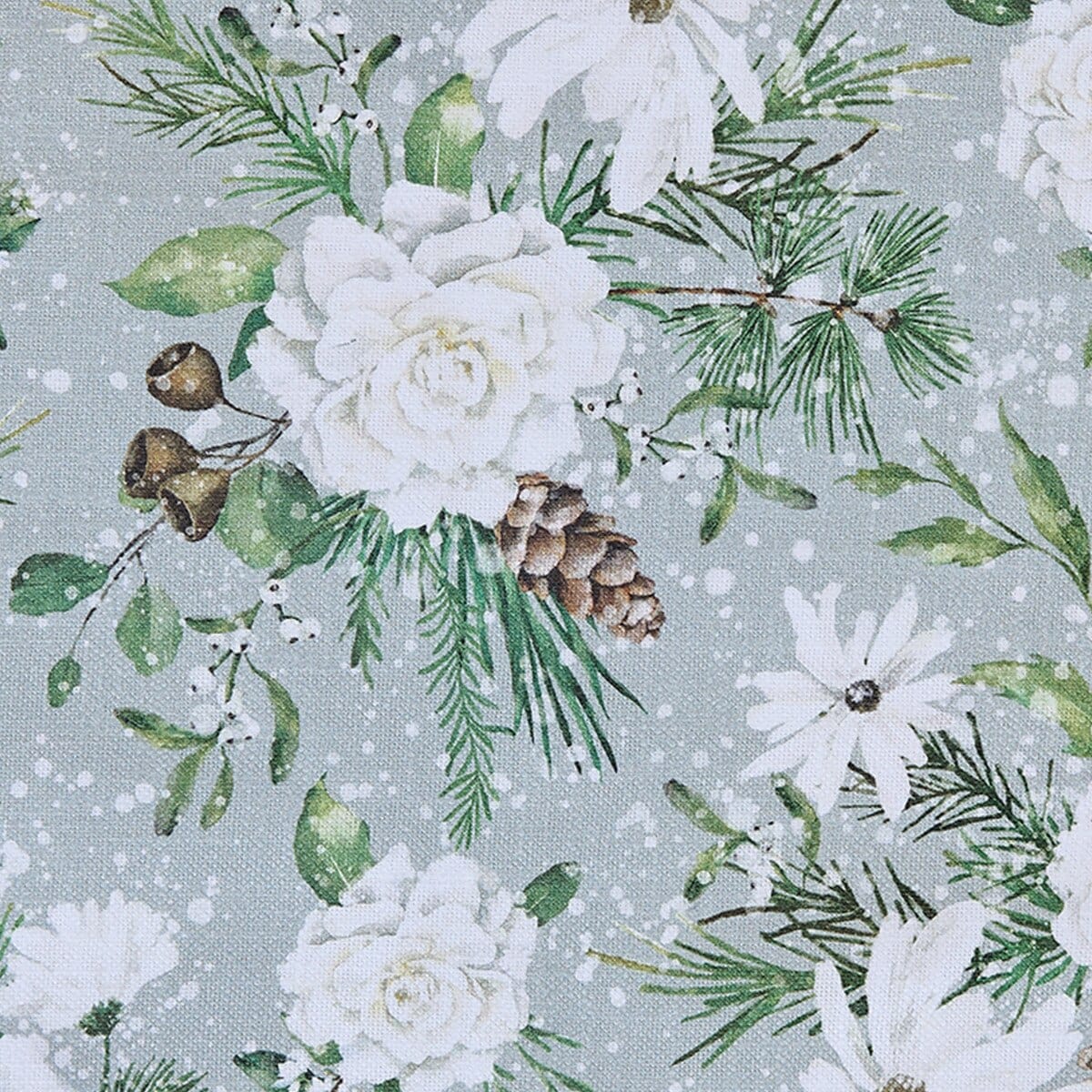 Snowflowers Printed Table Runner 54'' Long