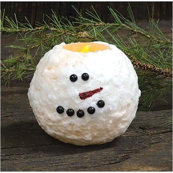 Snowman Head LED Battery Candle Light 4" Diameter-Craft Wholesalers-The Village Merchant
