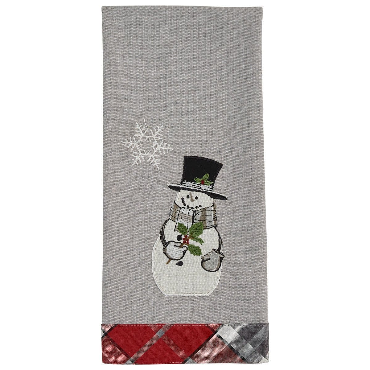 Snowman & Holly Appliqued & Embroidered Decorative Towel-Park Designs-The Village Merchant