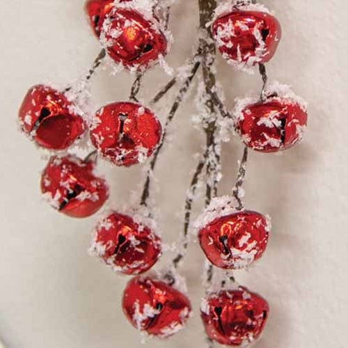 Snowy Red Mini Jingle Bell Teardrop Ornament