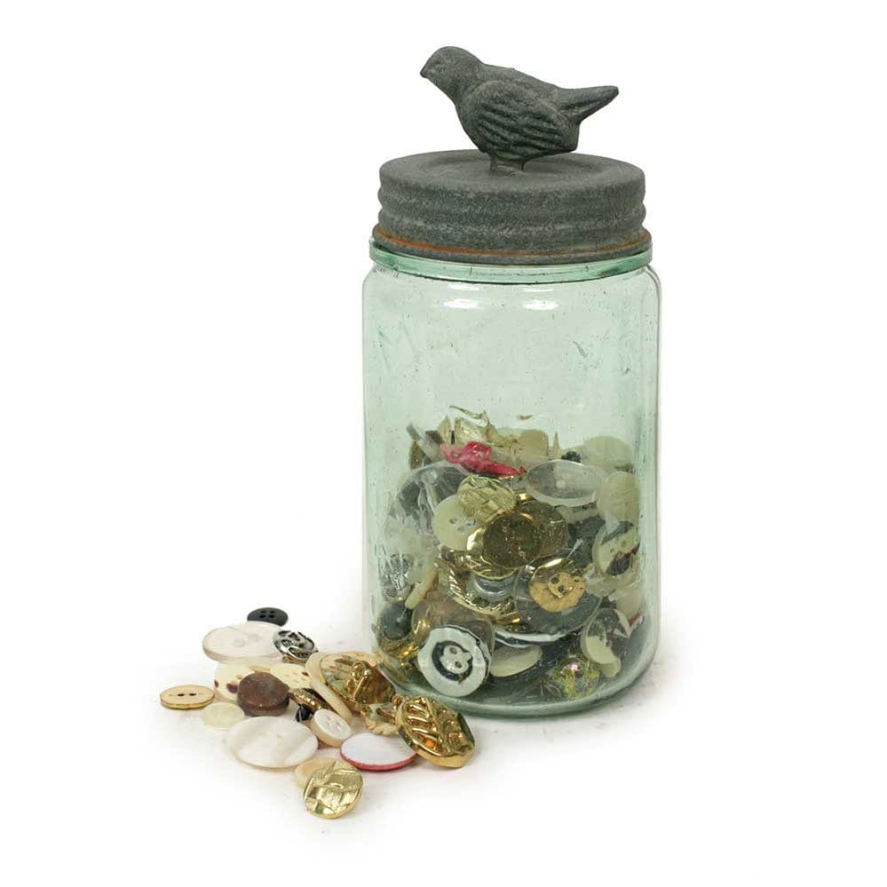 Songbird Lid with Barn Roof Gray - Pint Size Mason Jar-CTW Home-The Village Merchant