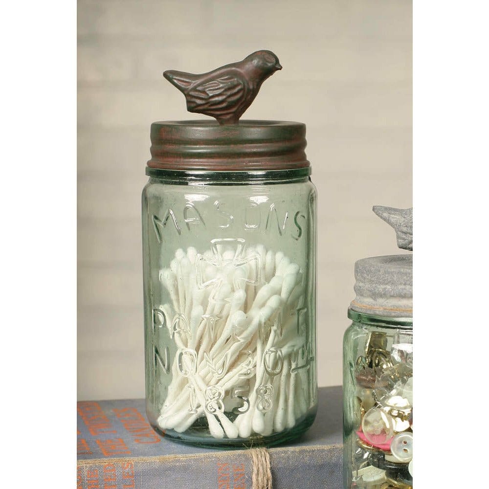 Songbird Lid with Green Rust - Pint Size Mason Jar-CTW Home-The Village Merchant