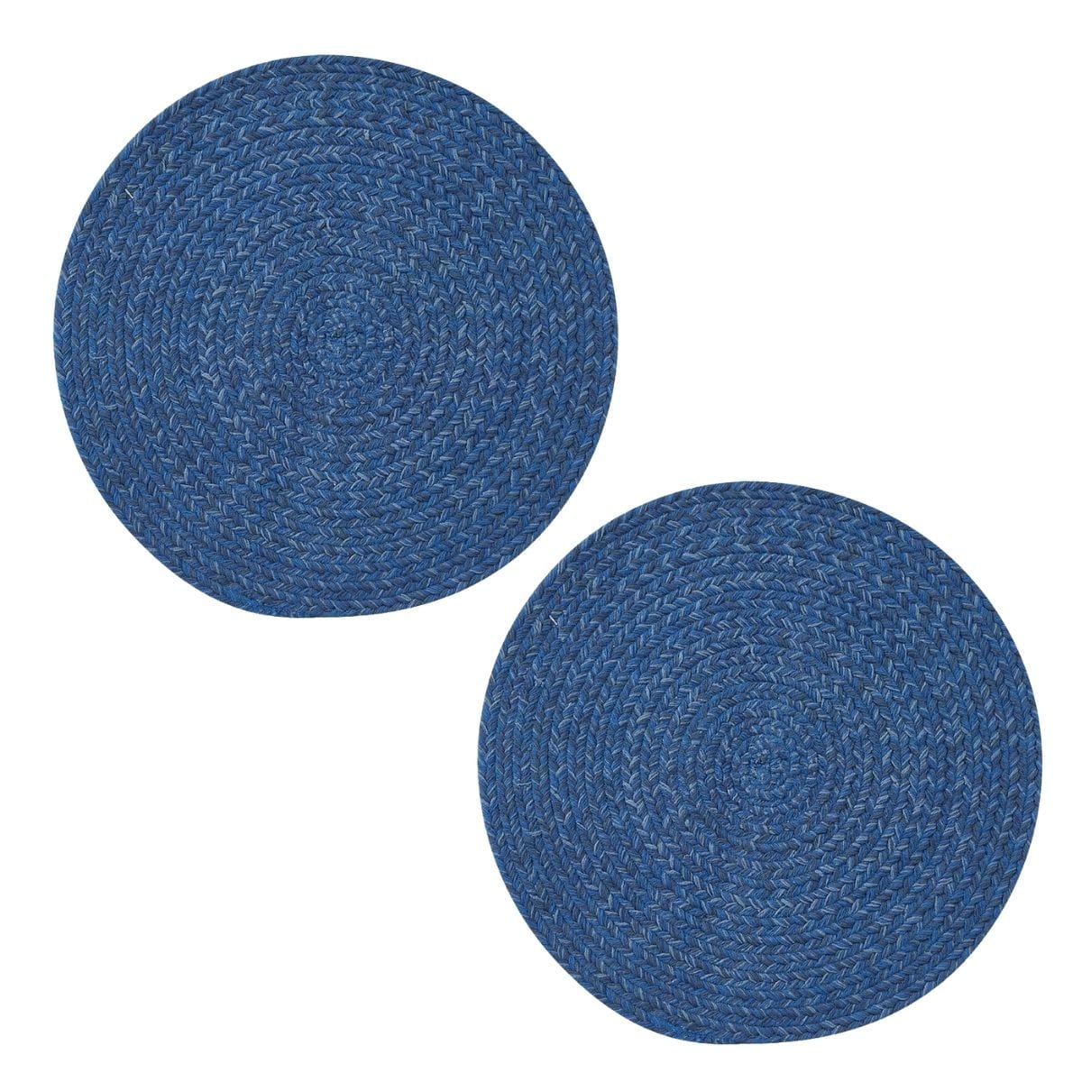 Spice Bin - Blue Spice Braided Placemat Round Set of 2