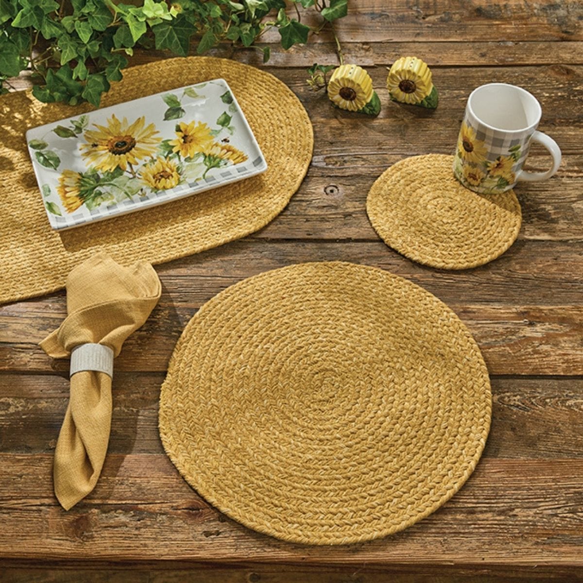 Spice Bin - Cumin Braided Placemat Round Set of 2