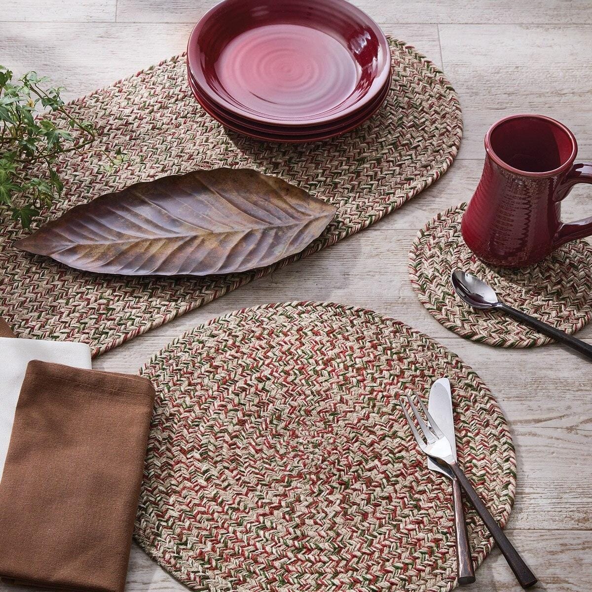 Spice Bin - Ginger Braided Placemat Round Set of 2