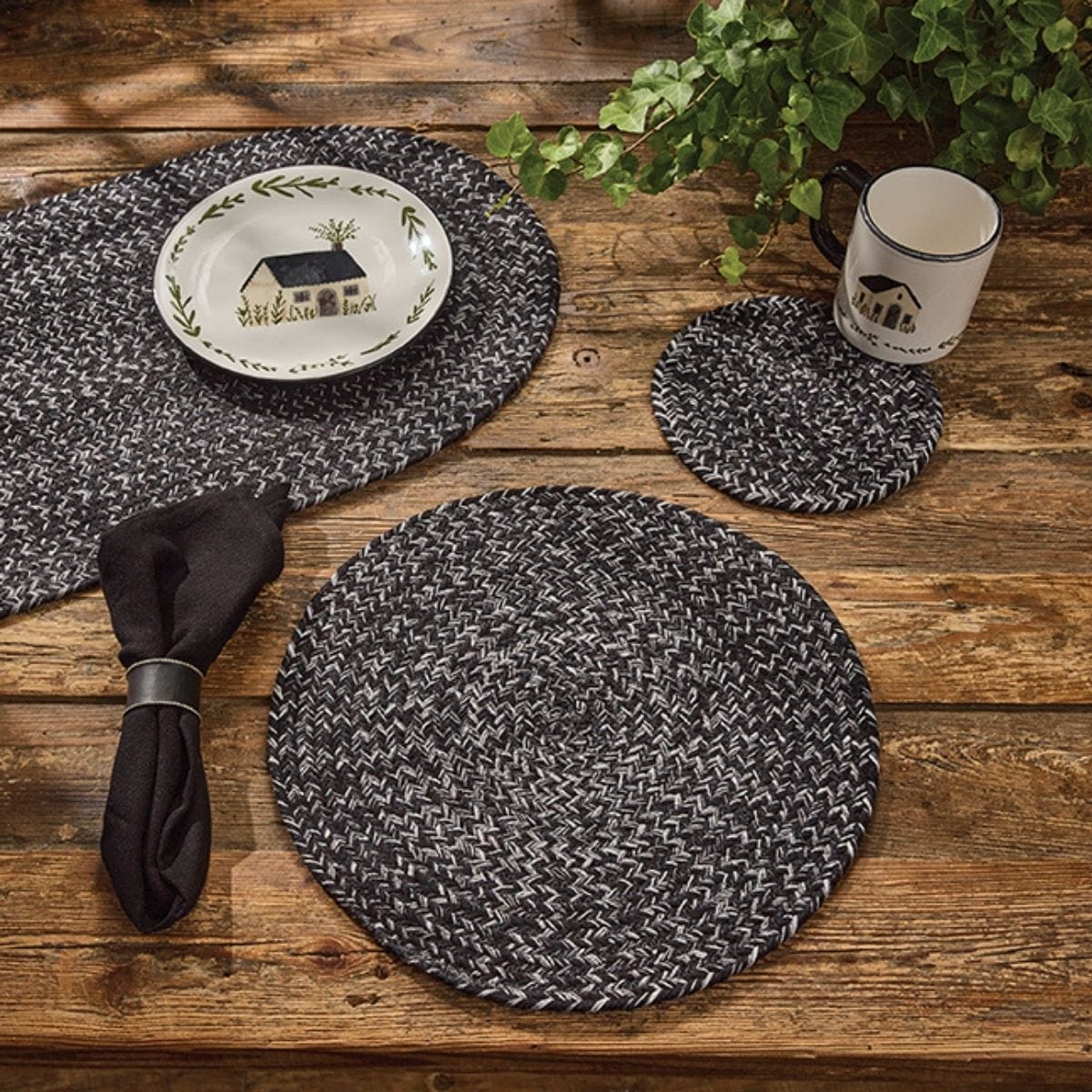Spice Bin - Pepper Braided Placemat Round Set of 2