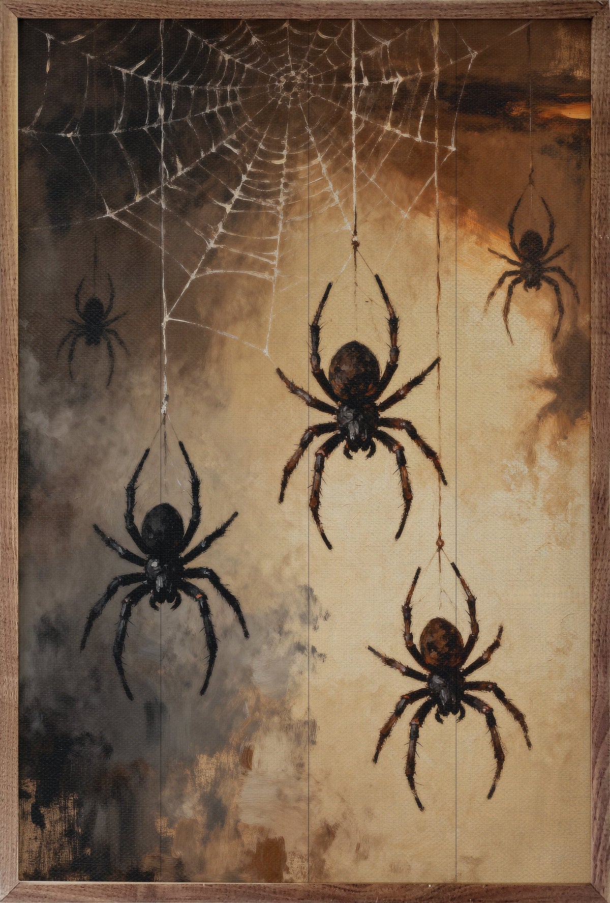 Kendrick Home Walnut Frames 5x8 Spiders Brown